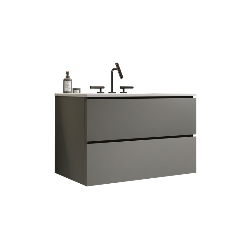 TIA 30" Wall Mount Space Grey Bathroom Vanity, photo 8 of 10
