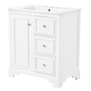 Bathroom Vanity With Sink, Modern Elegant Bathroom Storage Cabinet With 3 Drawers And Adjustable Shelves, Freestanding Vanity Set With Mirror Cabinet, Single Sink Bathroom Vanity by HouseOfZazla