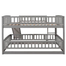 Low Bunk Bed With Slide, Fence And Ladder by HouseOfZazla
