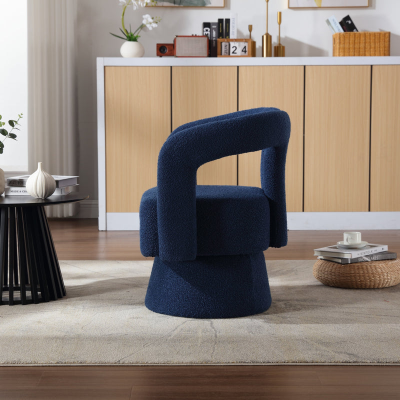 360 Degree Swivel Cuddle Barrel Accent Chairs, Round Armchairs with Wide Upholstered, Fluffy Fabric Chair for Living Room, Bedroom, Office, Waiting Rooms