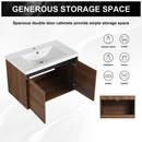 Bathroom Vanity Set With Resin Countertop Sink And 2 Doors, Engineered Wood
