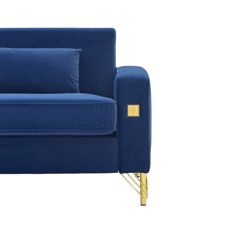 Royal Blue Velvet 2-Piece Sofa Set, photo 6 of 10