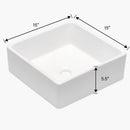 Elegant European Style Ceramic Square Vessel Bathroom Sink - White by HouseOfZazla