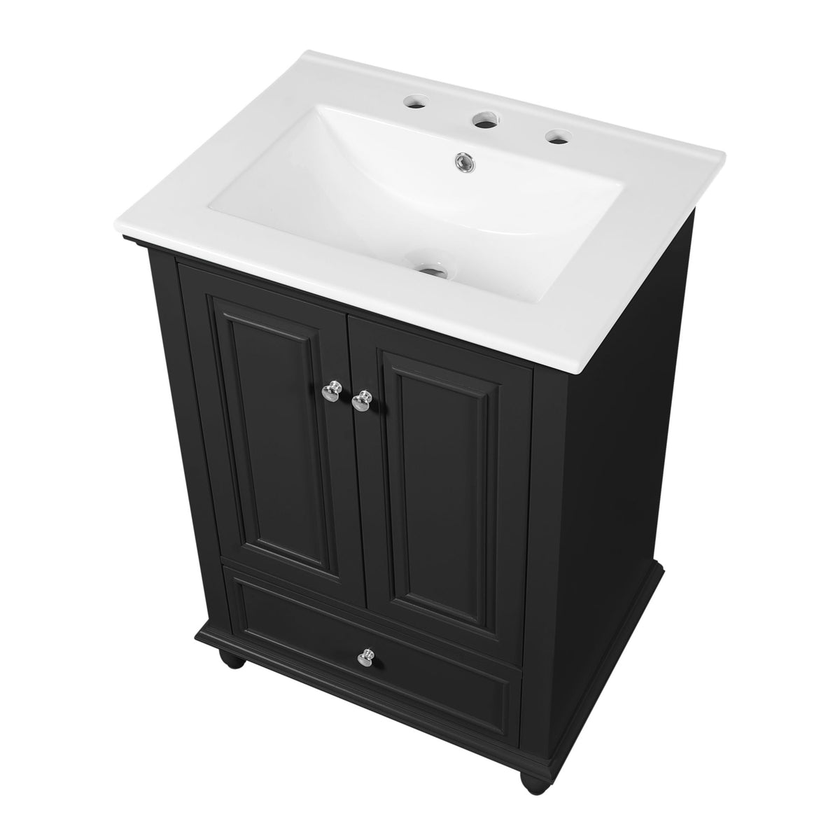 Modern Bathroom Vanity With Sink, Cabinet With Drawer And Dividers, Rectangular Storage Unit, photo 40 of 40