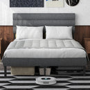 Upholstered Platform Bed Frame With Headboard, No Box Spring Needed, Underbed Storage by HouseOfZazla