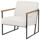 Monsen Fabric Upholstered Metal Frame Accent Chair Ivory