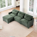 Stylish Sofa With Ottoman And Lumbar Pillows, Ergonomic Design by HouseOfZazla