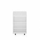 4 Tier Kitchen Island Cart with Spice Rack & Locking Casters, Simple Design Mobile Kitchen Storage Islands for Kitchen Living Room Bedroom, White