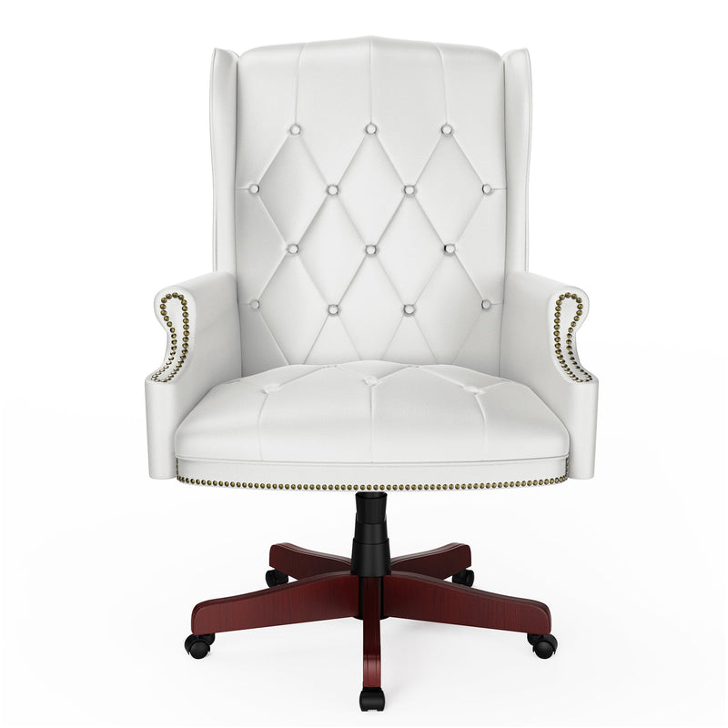 330LBS Executive Office Chair, Ergonomic Design High Back Reclining Comfortable Desk Chair - White