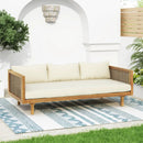 Claremont 3 Seater Daybed Teak Acacia Wood Water Resistant Cushions by HouseOfZazla