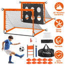Kids Soccer Goals Set For Backyard Portable Soccer Training Equipment with Ball Pump Cones Agility Ladder Target Carry Bag For Toddler Age 3+ Outdoor