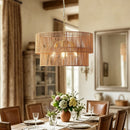Chandelier, 2 Tier Boho Wabi Sabi Pendant Light, Hanging Ceiling Lamp - Gold