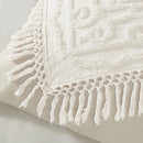 Tufted Cotton Chenille Medallion Fringe Coverlet Mini Set - Off-White