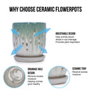 Set of 2 Ceramic Flowerpots with Drainage Hole by HouseOfZazla