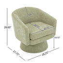 Swivel Barrel Chair With Cushioning For Living Room & Office, 360° Rotating - Green by HouseOfZazla