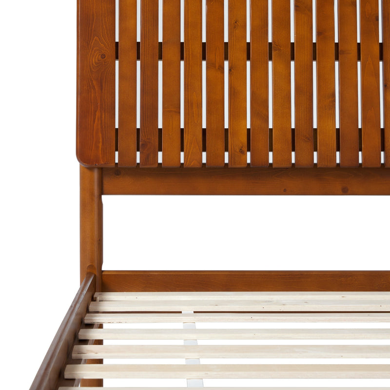 Callen Slatted Headboard Mid-Century Modern Solid Wood Bed