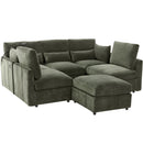 Modern Modular U-Shaped Sofa Bed With Movable Ottoman, USB Ports, Phone Holder by HouseOfZazla