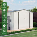 Garden Tool Shed Metal Storage Shed With Peaked Roof Waterproof Lockable Door by HouseOfZazla