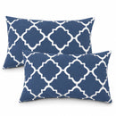 4 Pack Outdoor Lumbar Pillow with Inserts - Navy Trellis