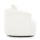 360° Swivel Barrel Sofa Chair with Throw Pillow, Chenille Upholstered Accent Chair, Beige, 38.2'