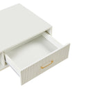 Modern Rectangle Coffee Table With Legs, Sliding Drawer For Storage - White by HouseOfZazla