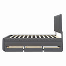 Full Size Upholstered Platform Bed with Twin Size Trundle and 3 Drawers by HouseOfZazla