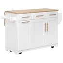 K&K 59.3" Kitchen Island with Storage & Rolling Cart by HouseOfZazla