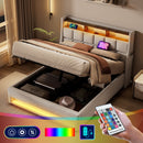Upholstered Platform Bed With A Hydraulic Storage System, LED And USB Charging (Without Mattress) by Unique Piece Furniture