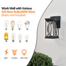 14'(H) Black Outdoor Wall Lantern with Crackled Glass