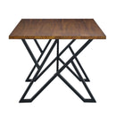 Industrial Style Indoor Dining Table With Metal Legs - Walnut / Black by HouseOfZazla