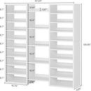 14 Tier Shoe Storage Cabinet With 23 Open Cubbies, 46 Pairs Capacity Entryway Organizer - White by HouseOfZazla