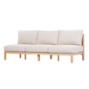 73.23" Outdoor Acacia Wood Frame Rope-Braided Backrest Three-Seater Sofa by HouseOfZazla