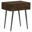 Gibson - Coffee 1 Drawer Rectangular Side Table With Angled Legs - Coffee by HouseOfZazla