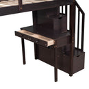 Loft Bed With Storage Drawers, Desk And Stairs With Shelves