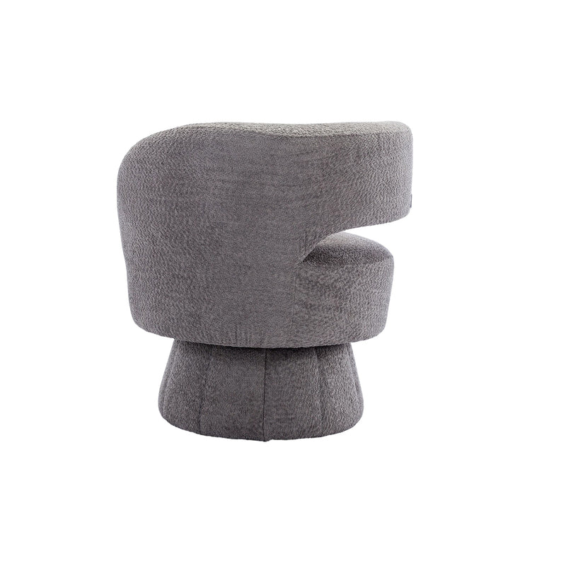 360 Degree Swivel Cuddle Barrel Accent Chairs, Round Armchairs with Wide Upholstered, Fluffy Fabric Chair for Living Room, Bedroom, Office, Waiting Rooms