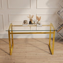 Modern Minimalist Rectangular Dining Table With Tempered Glass Top by Unique Piece Furniture