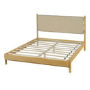 Premium Rubber Wood Platform Bed Frame, Queen Size with Headboard by HouseOfZazla