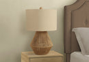 Transitional Rope Table Lamp with Beige Linen Shade by HouseOfZazla