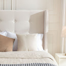 Peyton - Upholstered Bed With 54" High Headboard, Traditional Hand Buttoned Tufting by Unique Piece Furniture