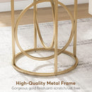 Round End Table - White / Gold by HouseOfZazla