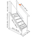 Dock Ladder, 43''-51'' Adjustable Height, 6 Steps with Dual Handrails by HouseOfZazla