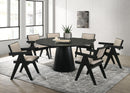 Jasper - 7 Piece Round Dining Room (Set of 7) - Ebony Black by Unique Piece Furniture
