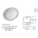 Elegant Ceramic Oval Undermount Bathroom Sink With Overflow by HouseOfZazla