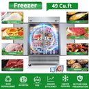 54" Commercial Freezer 49 Cu.Ft With 2 Solid Door Reach-In Freezers Stainless Steel Etl Approved Upright Freeze Storage - Silver by HouseOfZazla