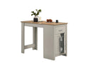 Alonzo - Small Space Counter Height Dining Table With Cabinet, Drawer, And 2 Ergonomic Counter Stools (Set of 3) by HouseOfZazla