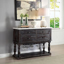 Gerardo - Server - White Marble Top & Weathered Espresso