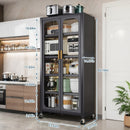 6 Tier Storage Cabinet With Transparent Door, Adjustable Shelves & Wheels by HouseOfZazla