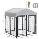 4' x 4' x 4.5' Dog Playpen Outdoor, Dog Kennel Dog Exercise Pen with Lockable Door, Water-resistant Canopy, for Small and Medium Dogs