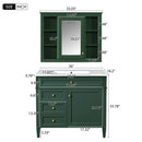 Bathroom Vanity With Mirror Cabinet, Single Sink With 2 Soft Closing Doors And 4 Drawers by HouseOfZazla