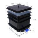 Durable Worm Farm Composting Bin With 4 Tray System For Food Waste Recycling Plastic - Black by HouseOfZazla